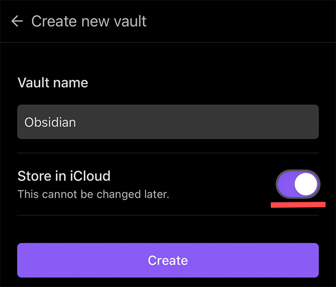 ObsidianアプリのiCloud同期
