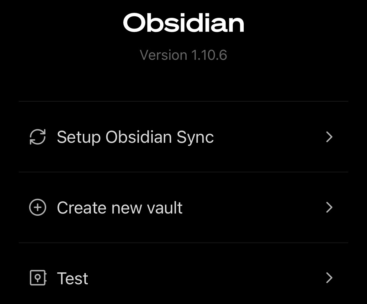 Obsidianアプリの新規保管庫作成